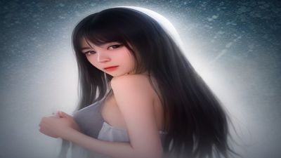 数字插画师在iPad上用Procreate演示乳色吐息边缘气息感的笔刷技法，画面温柔细腻
